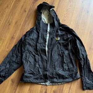 Mountain Hardwear Black Hooded Utility Jacket with Light Gray Trim